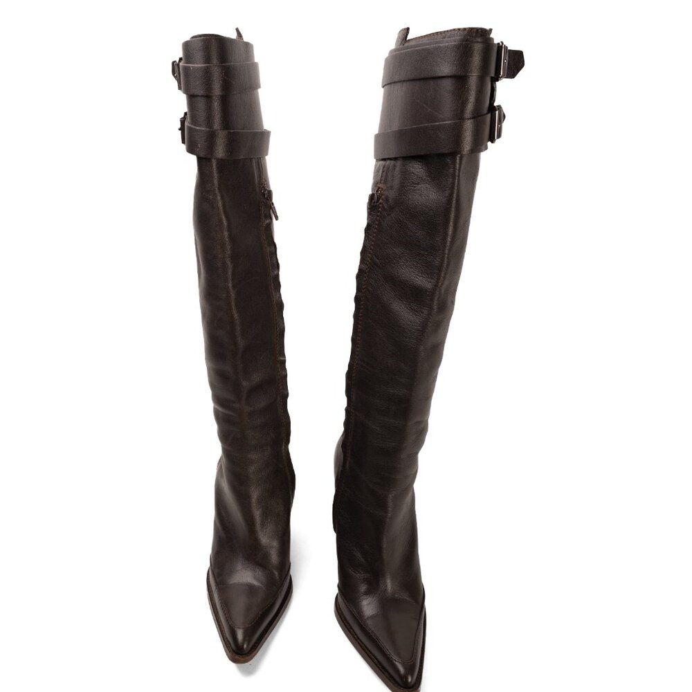 Veronique Branquinho Tall Leather Boots - Brown size 37 - Picture 7 of 12